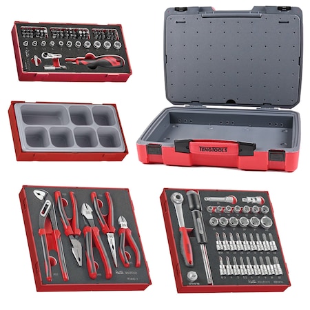 Teng Tools 119 Piece 3/8 Inch Drive Socket, Plier & Bit Foam Kit TC-6T-5